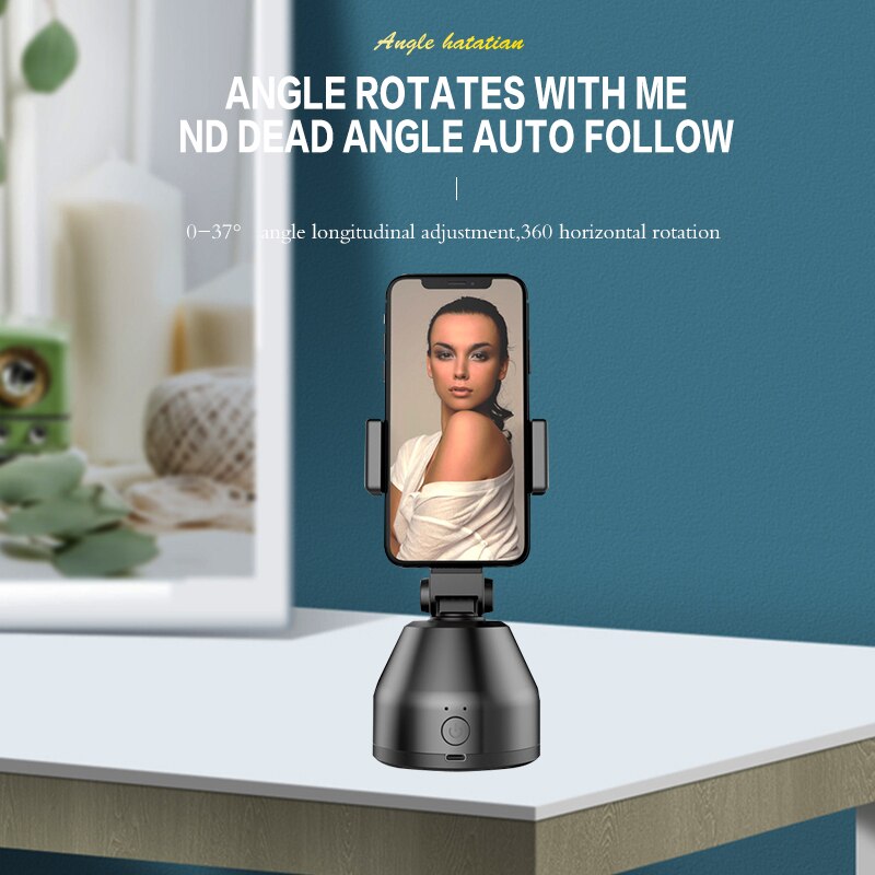 Bâton de Selfie Auto rotatif, suivi automatique du visage, trépied caméra portable, accessoires à cardan