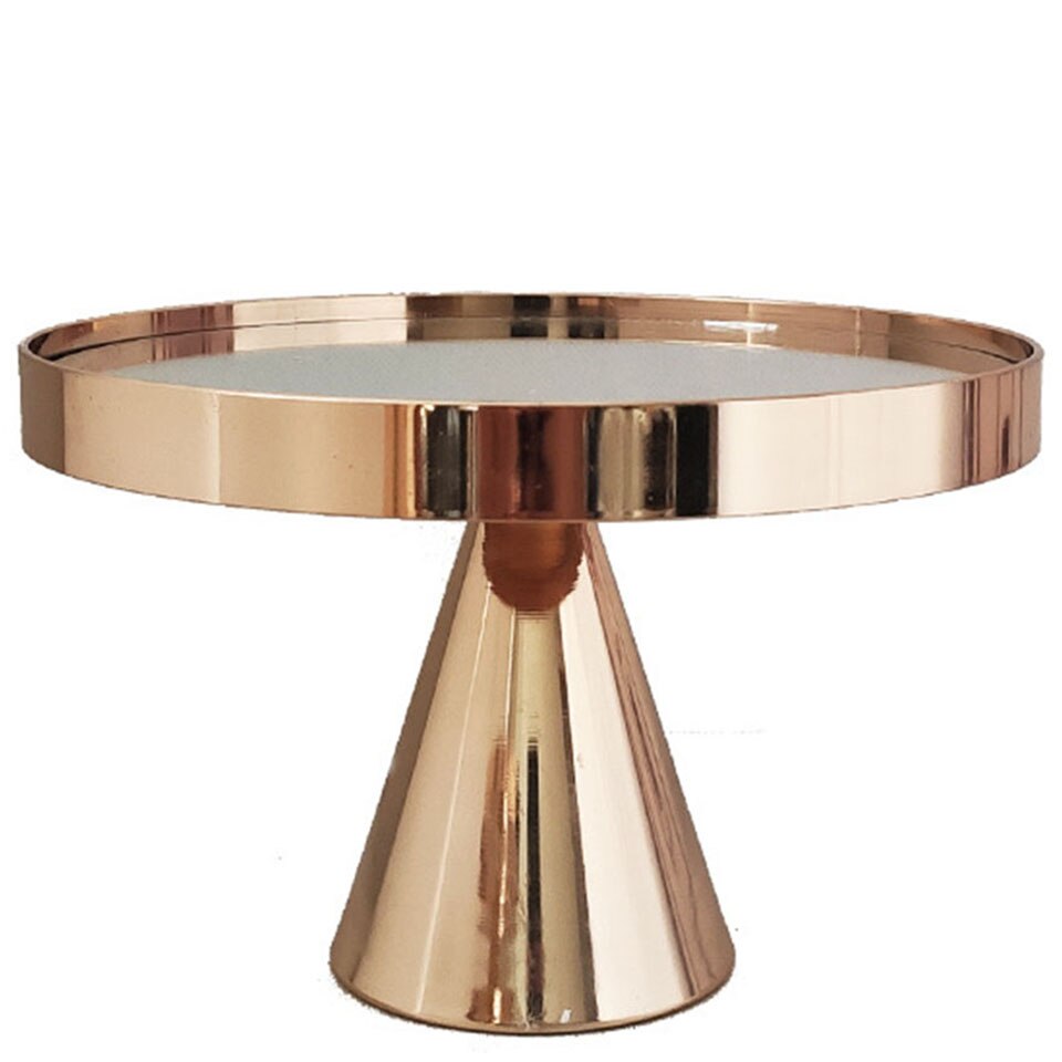 Msjo Metal Cake Stand Gold European-style Dessert Display Rack Birthday Party Decoration Cupcake Stand Mirror Tray Plating Stand: 20x13.5cm