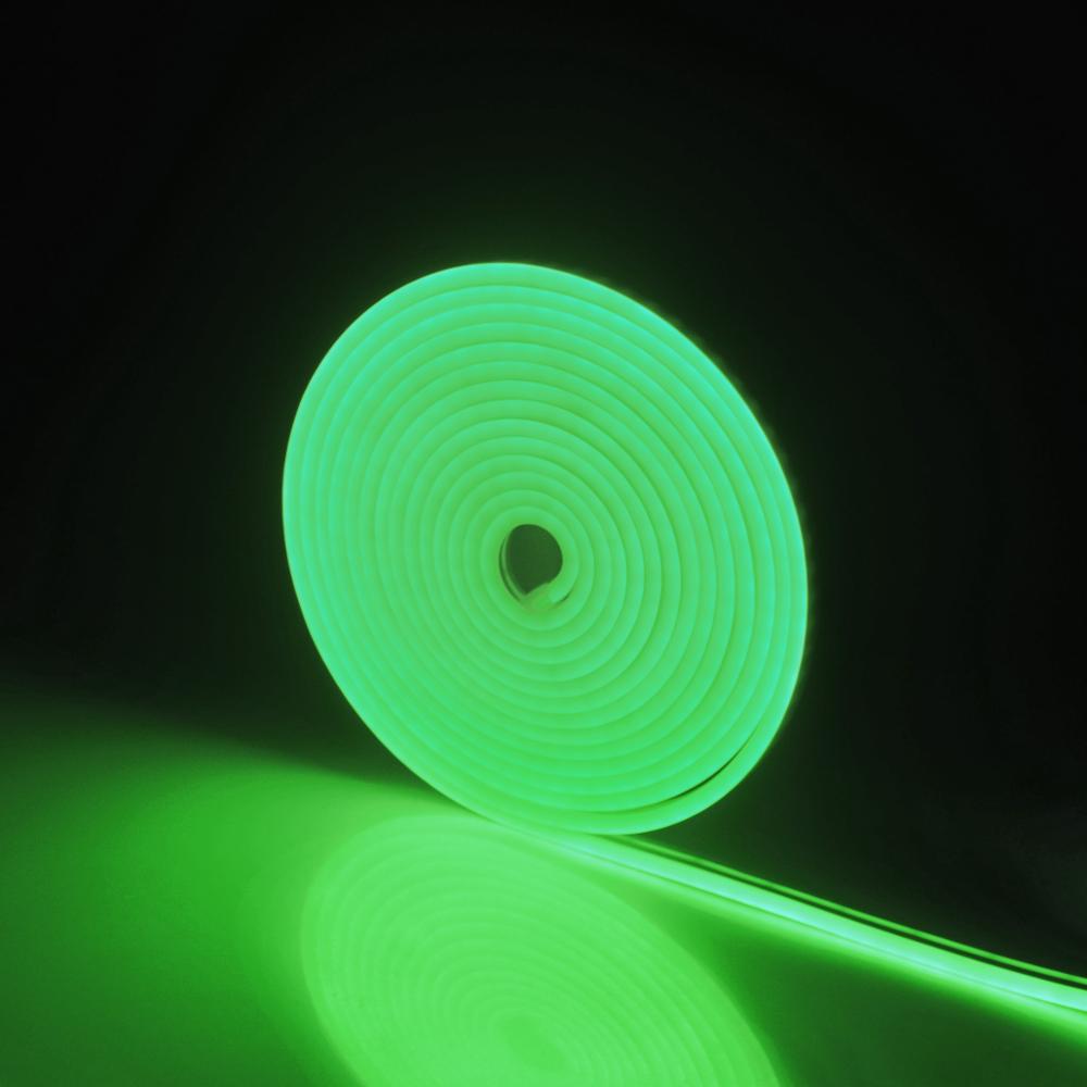 1 rulle 5m led neonlys 12v gør-det-selv neonskilt tape 7 farver vandtæt baggrundsbelysning led strip lys hjemme patis indretningslampe: Grøn
