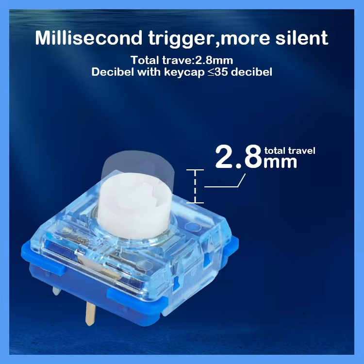 Kailh Deep Sea Silent Switch Mini Low Profile Linear tactile 1353 Lonely Island Whale Mechanical Keyboard Switch Hitbox laptop