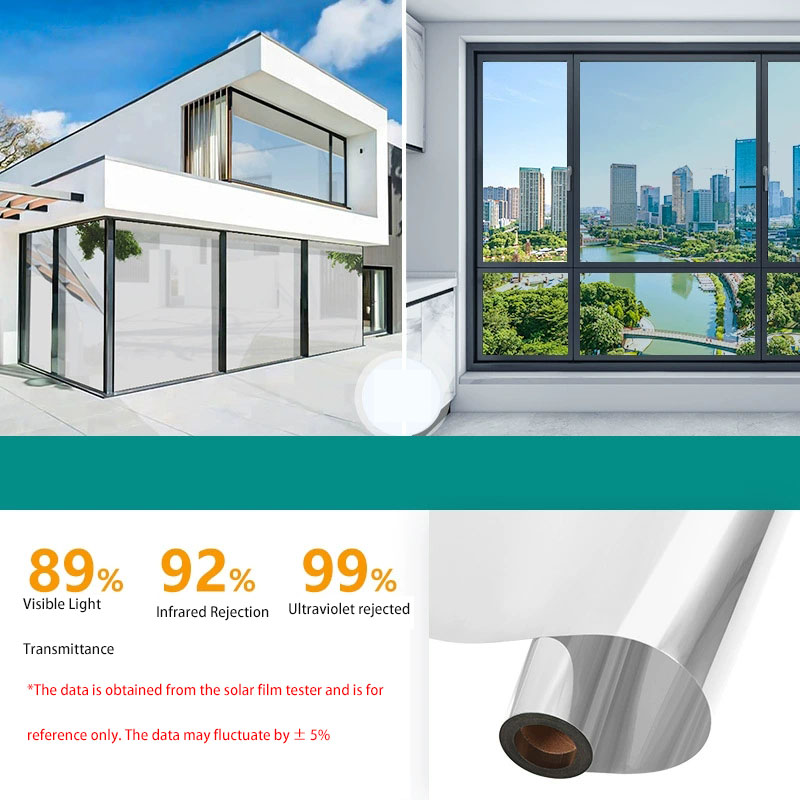 Unidirectional mirror window film sunscreen and thermal insulation home glass film privacy protection window balcony sticker