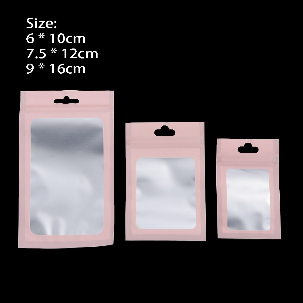 20 Stks/pak Self Seal Matte Zip Lock Plastic Zak Kleine Waterdichte Rits Hersluitbare Opbergtas Aluminiumfolie Hologram Voedsel Pouch