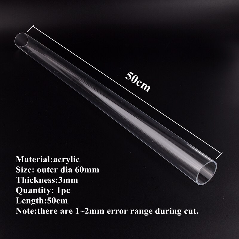 Länge 50cm OD 16 ~ 110mm Plexiglas Acryl Aquarium Aquarium Rohr Hause DIY Bewässerung System PMMA Rohr wasser Versorgung Rohr: äußere dia 60mm