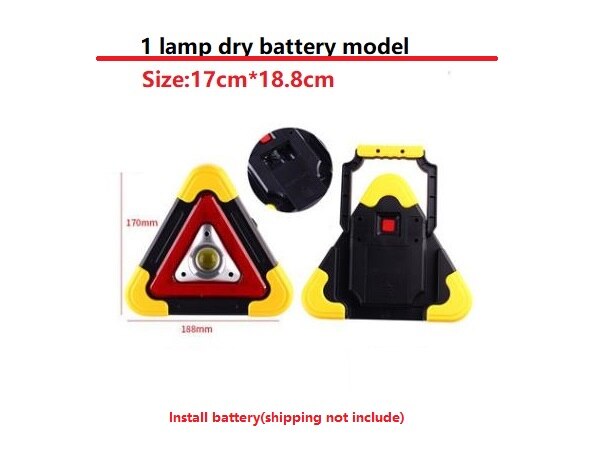 Road Traffic LED Warning Lights Car Block Parking LED Tripod Luminous Flashing Safety Sign: Mini Battery Style