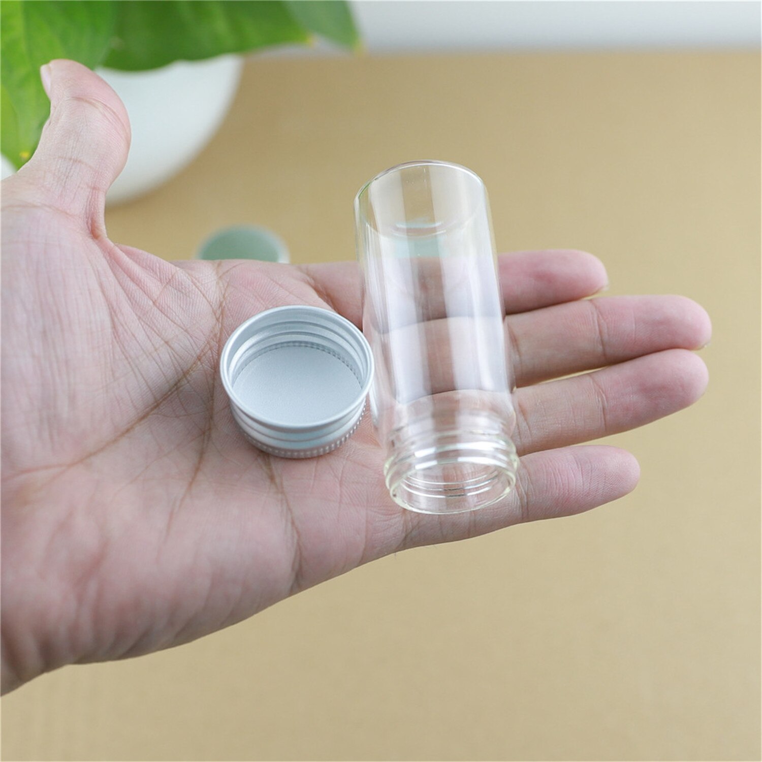 12 pezzi 30*70mm 30ml flaconi di vetro piccoli tappi di alluminio vasetti di vetro piccoli contenitori di vetro trasparente bottiglie di profumo
