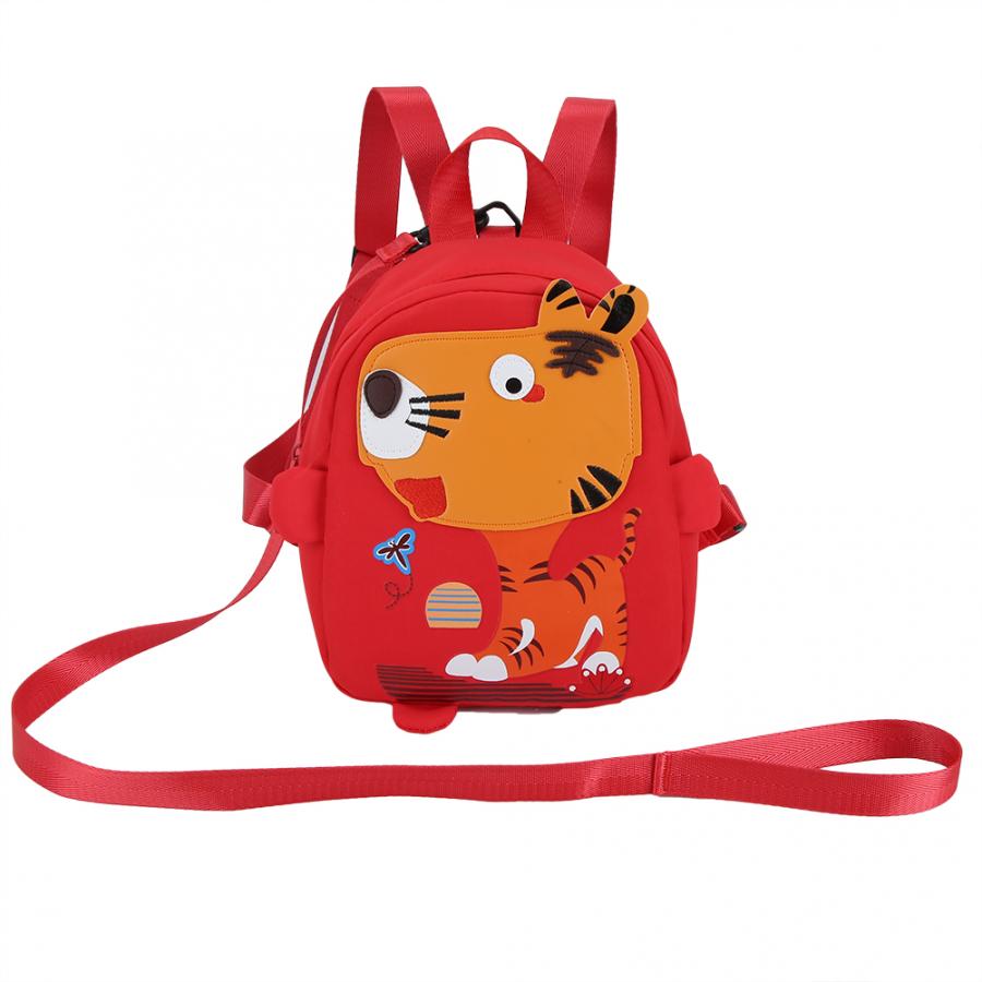 Baby Safety Harness Anti-lost Backpack Strap Keeper Shoulder Bag Cute Cartoon Activity Safety Boys Girls Schoolbag Harnesses: Red