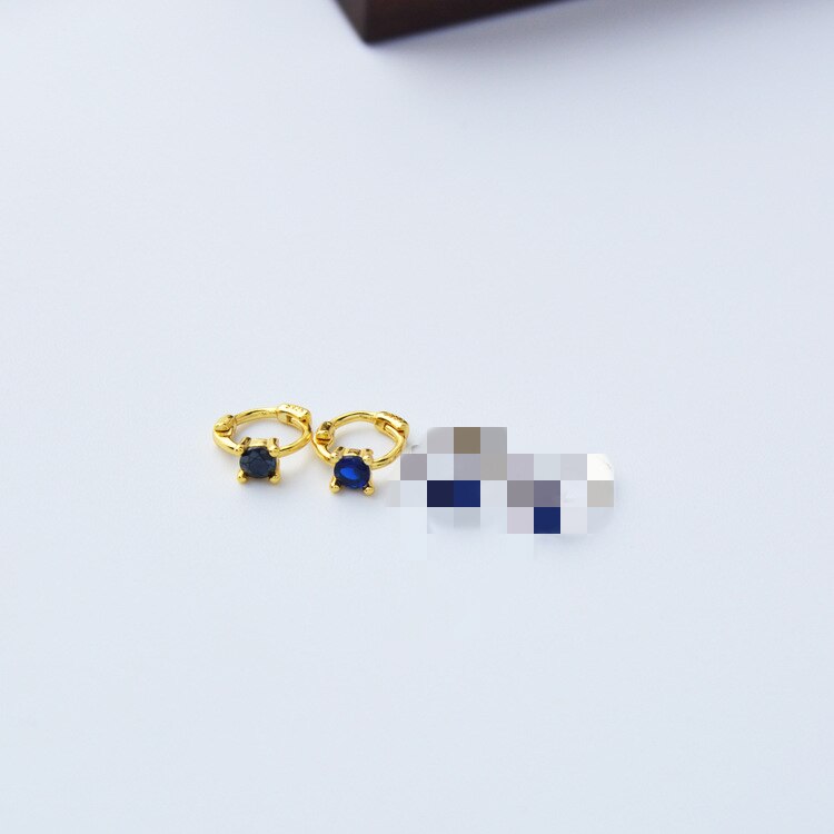 Pendientes de plata de ley 925 de , Mini corsé de circón, orejera de hueso del oído, hebilla de oreja concisa personalidad para mujeres y niñas, joyería para oreja: 1pair gold blue