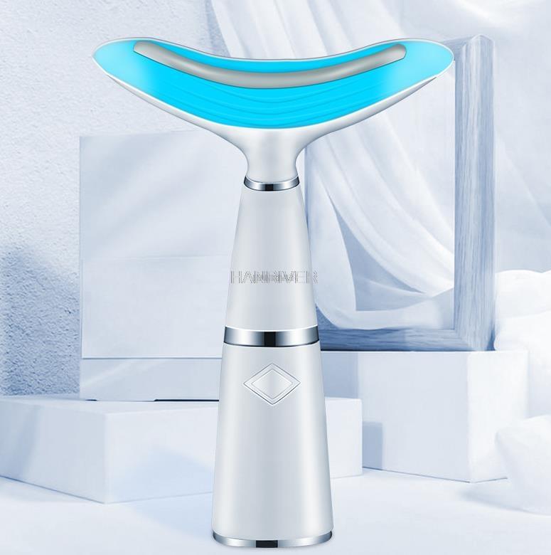 Gezicht Nek Massager Anti-Aging Led Licht Sonic Trillingen Warmte Rimpelverwijdering Huidverstrakking Hals Lift Schoonheid Apparaat