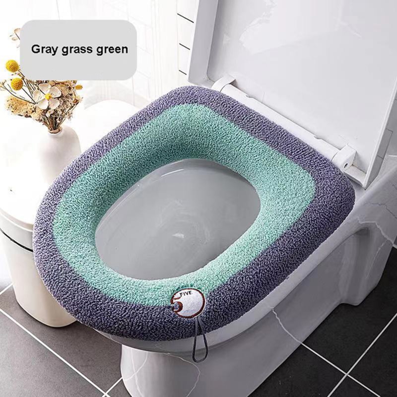 Comfortabele Borduren Badkamer Toilet Seat Cover Winter Wc Cover Huishoudelijke Closestool Mat Seat Case Deksel Deksel