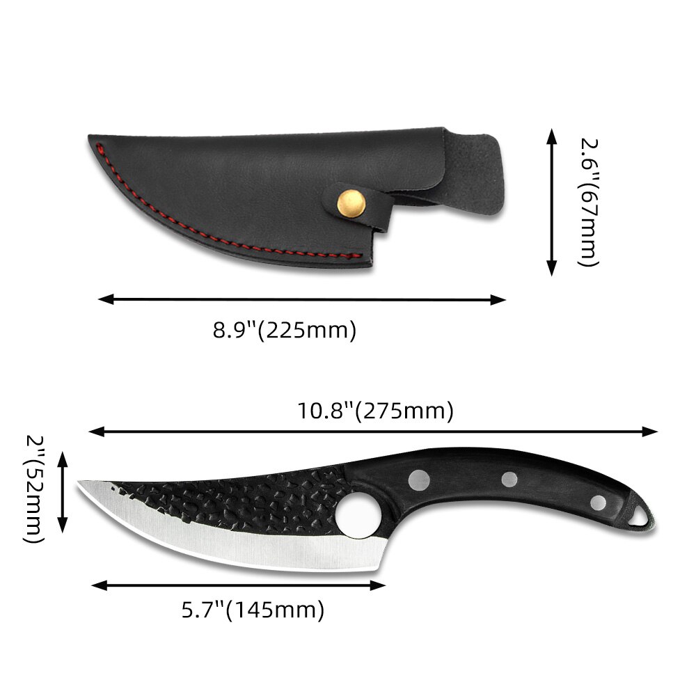 Leather Sheath for 5.5" 6" Inch Boning Knife Serbian Full Tang Slicing Cleaver Kitchen Knife Sheath Cover Knife Protective Case