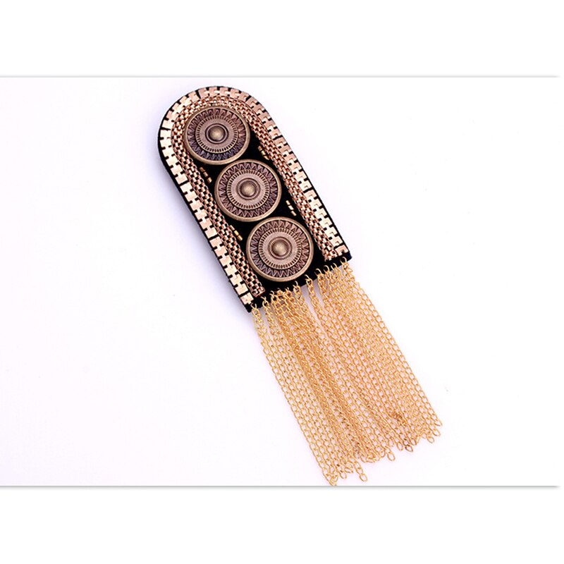 Pak schouder broche riem multi kwast klinknagel epaulet strass stof nagel kraal accessoires zanger presentator podium sieraden: Goud