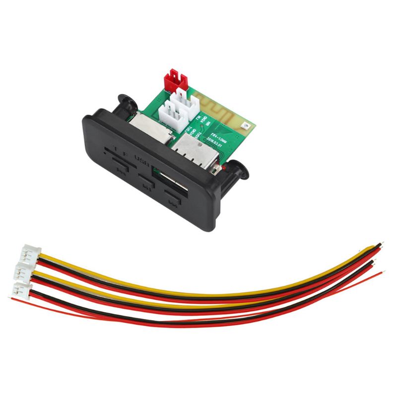 Radio samochodowe Bluetooth 5.0 odtwarzacz MP3 5V 12V płytka dekodera WMA moduł Audio FM TF USB 3.5mm AUX dla samochodów: Black