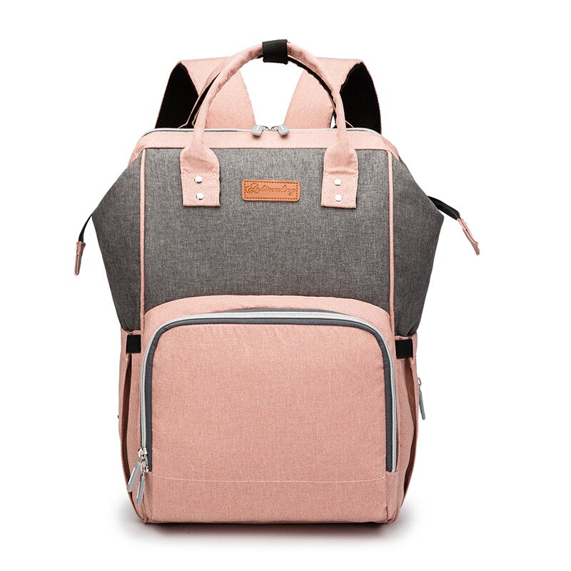 Ankommling2020-Style Gemengde Kleuren Luiertas Multifunctionele Met Usb Schouder Grote Volume Mama Tas Schouder: Classic Grey Pink