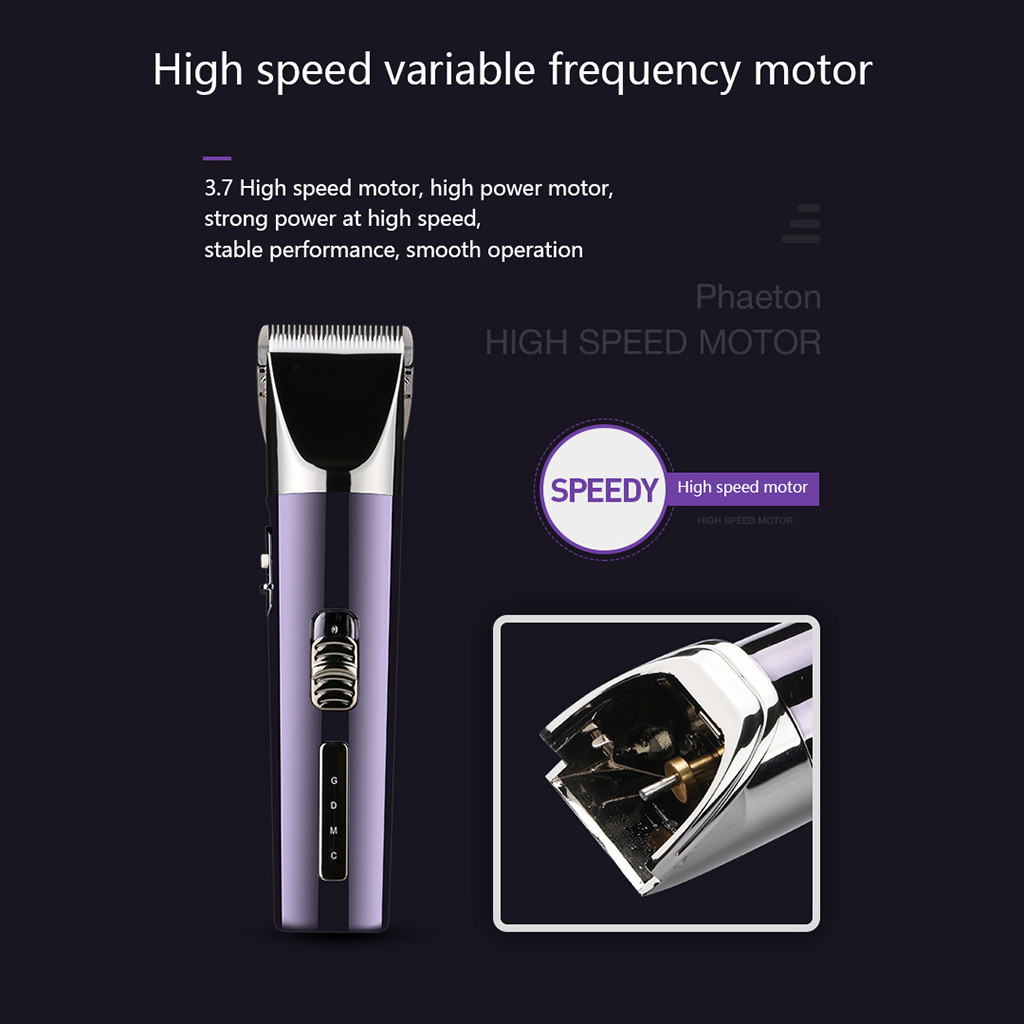 Metal Hair Clipper Electric Cordless Hair Grooming Home Haircut Trimmer Baldheaded T Blade Finish Haircut Machine