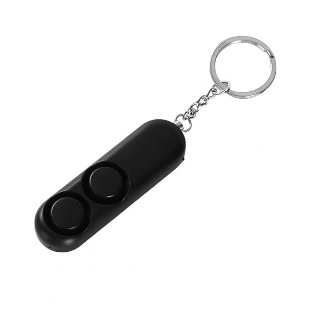 120dB Women Dual Speakers Loud Emergency Safety Alarm Alert Keychain Bag Pendant: Black