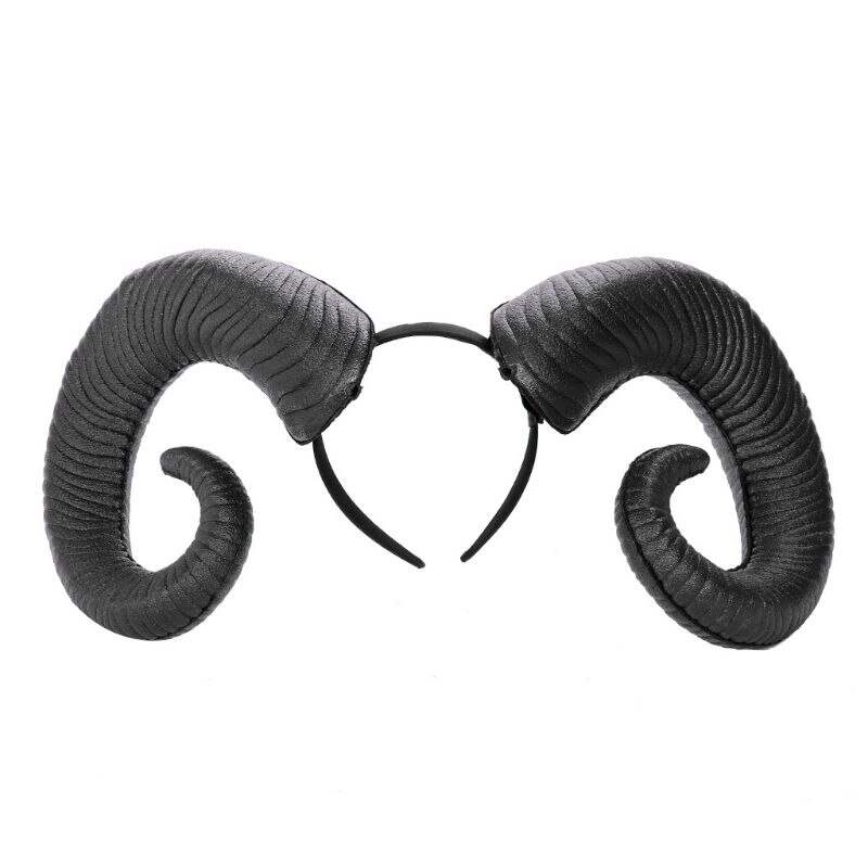 de Halloween divertido buey oveja cuerno diadema desmontable Animal Cosplay Hair Hoop: BK
