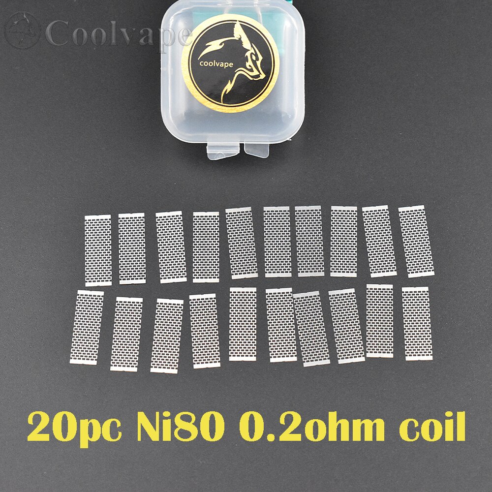 Coolvape zeus Mesh rta Deck zeus rta Deck 10pcs Ni80 0.2ohm e 10pcs cotoni bobina materiale in acciaio inossidabile: 20pc - coil