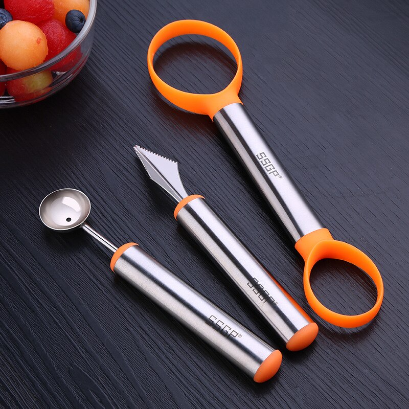 Stainless Steel Multifunction Fruit Carving Knife Ball Digger Sets Fruit Peeler Watermelon Cutter Fruit Spoon