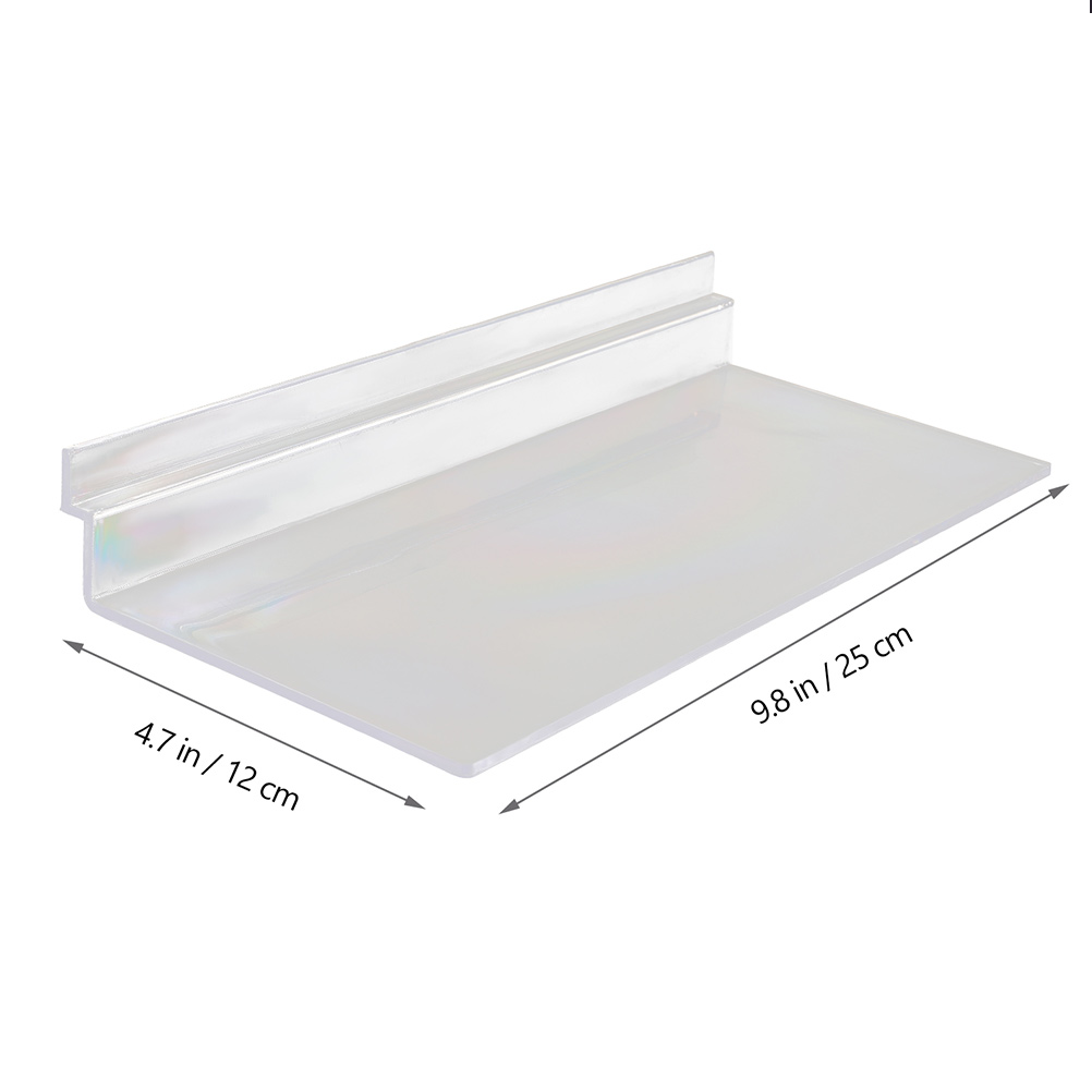 8 st ribbad vägghylla transparent skohållare skårplatta klar plast