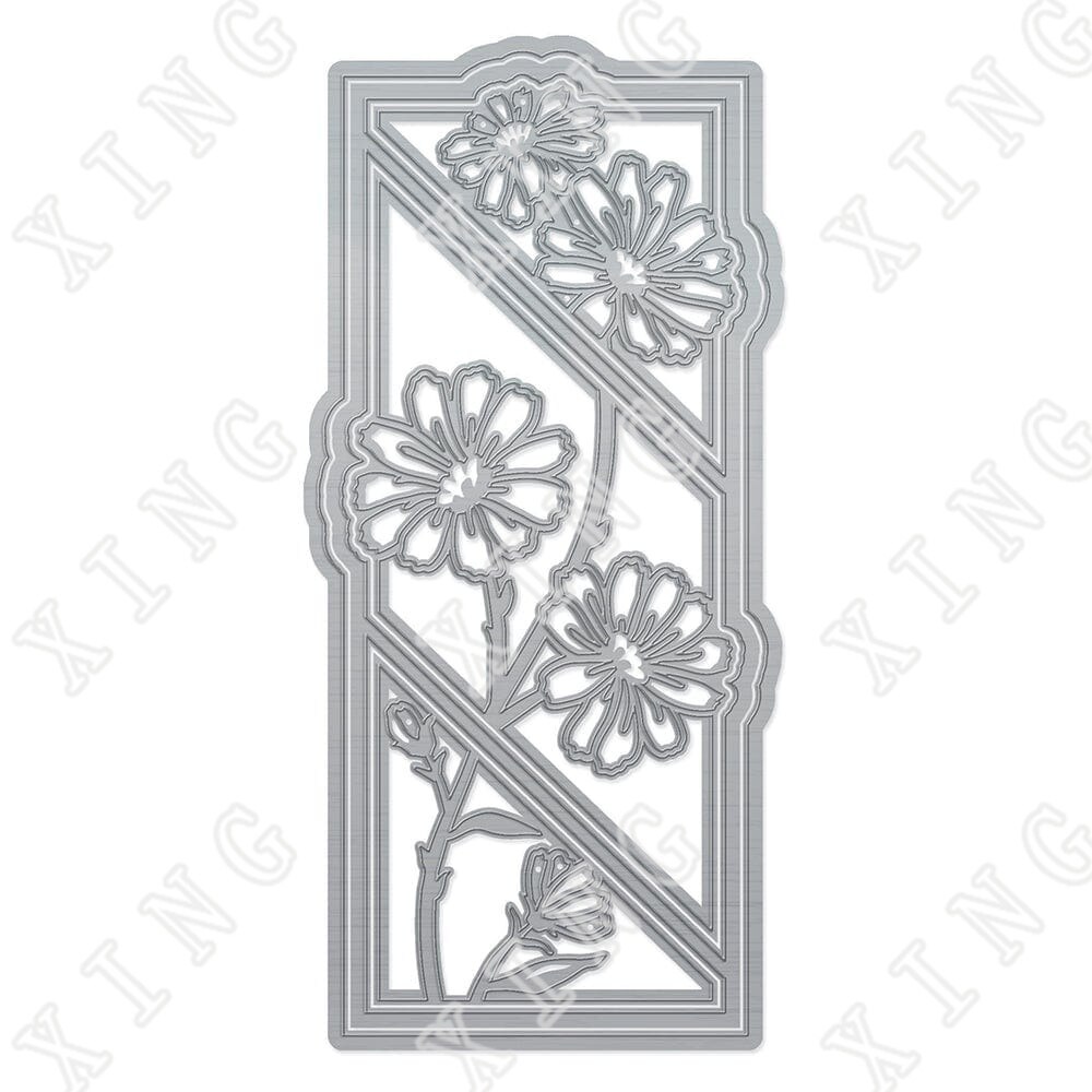 Poppies Roses Daisy Coneflower Floral Split Strips Die Set 2022 Spring Newest Metal Cut Dies Diy Scrapbook Paper Card Mould