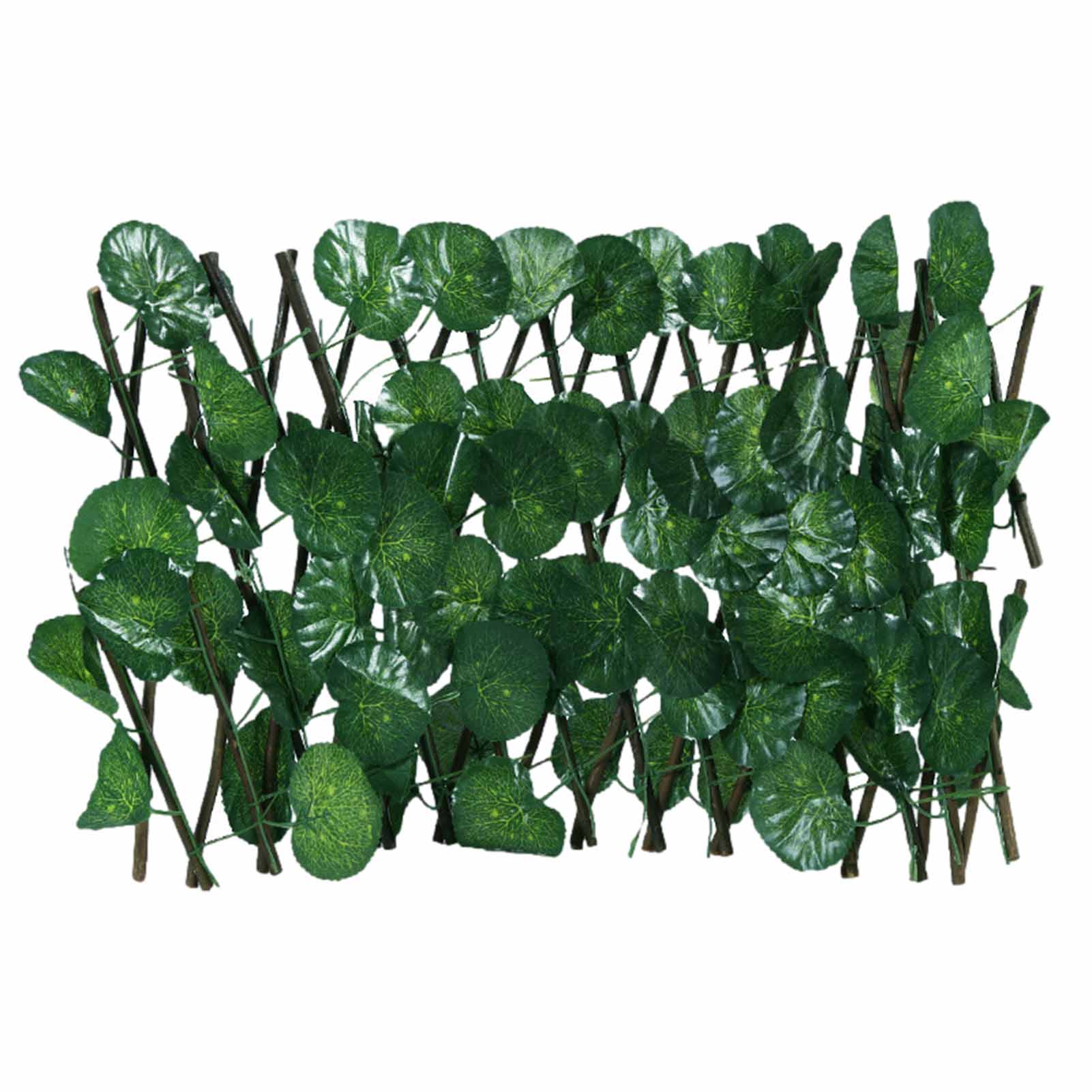 Privacy Fence Screen Wooden Expandable Faux Plant Artificial Leaf Garden Fence Panel Wall Landscaping Backyard Balcony Decor