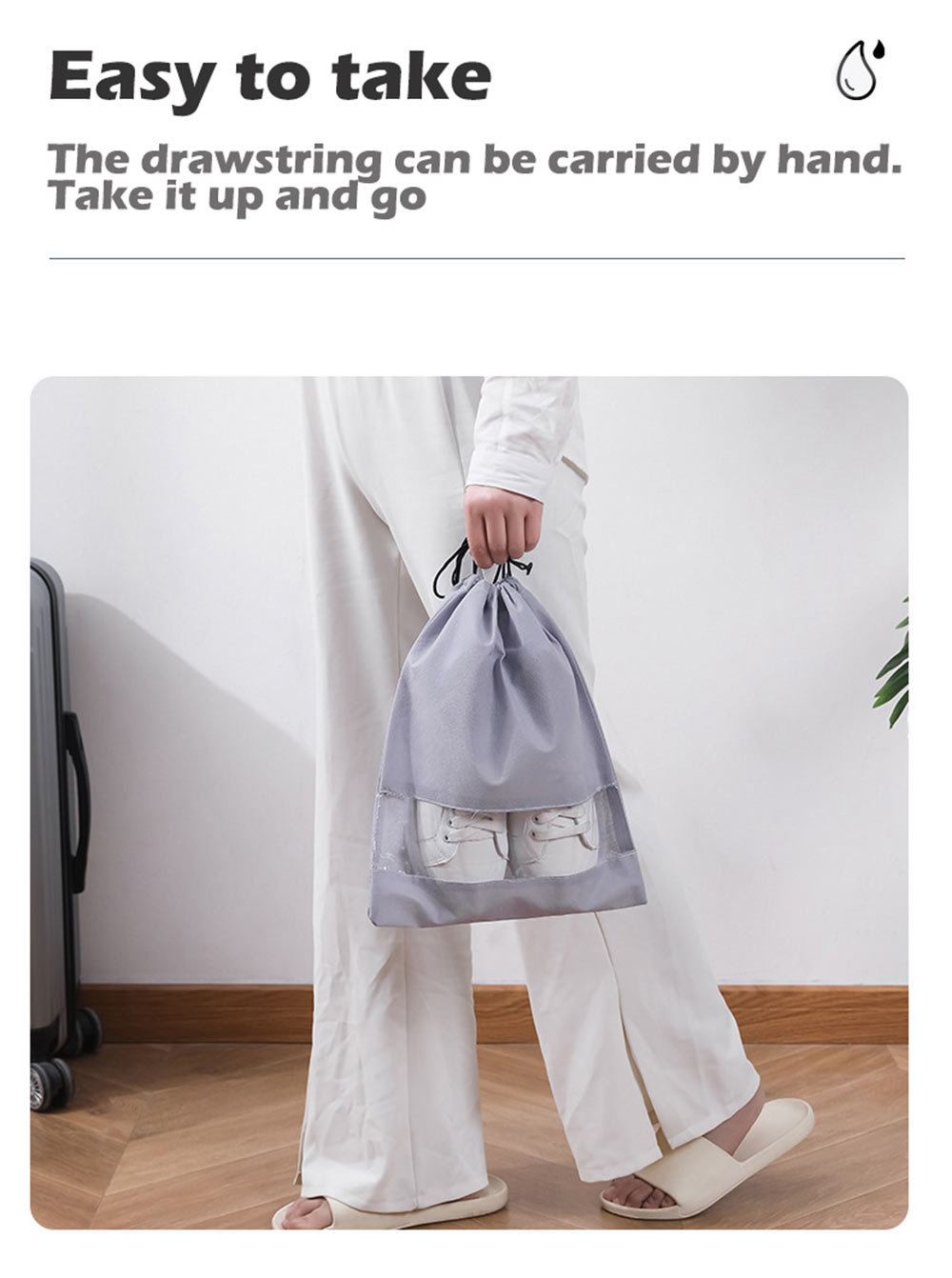 Trekkoord Vergrendeld Shoe Organizer Tassen Stofdicht Schoen Zakken Voor Reizen Niet Geweven Stof Pvc Schoenen Organizer