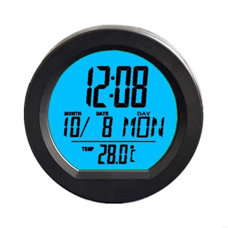 C63D Automotive Dashboard Mount Adhesive Round Clock Digital Clock