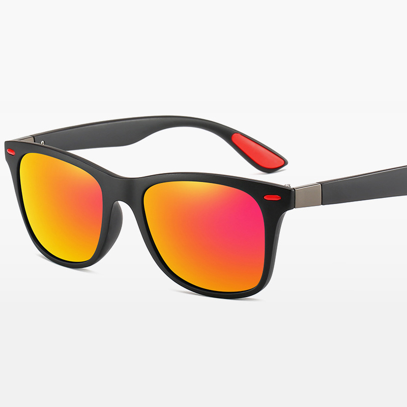 Vintage firkantede mænd polariserede solbriller mærke udendørs kørespejl kvinder retro luksus solbriller  uv400: C7