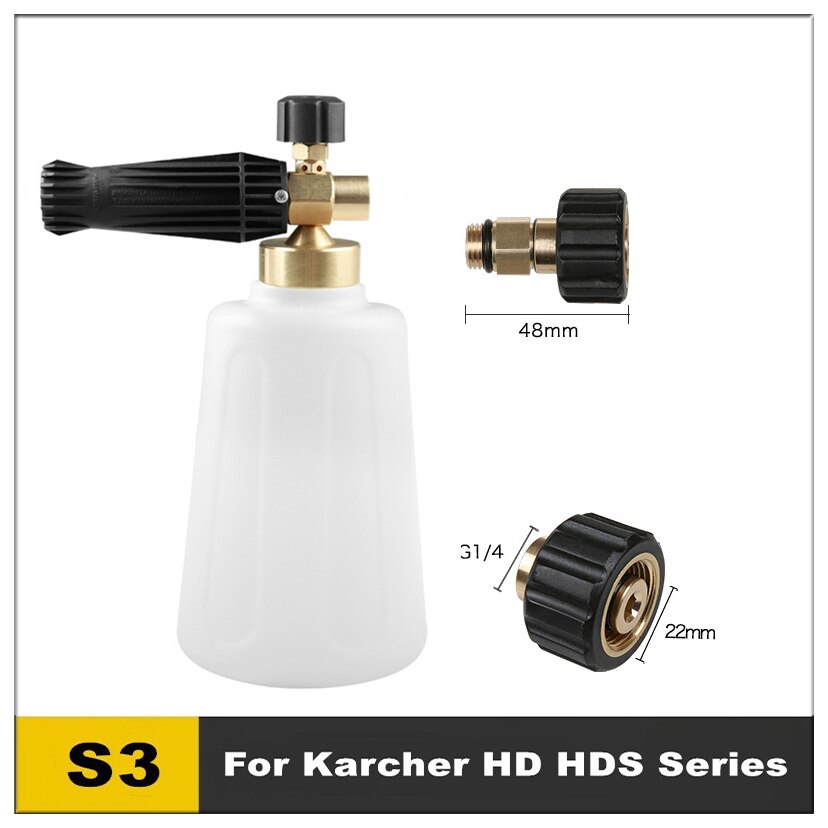 2l pistolets de nettoyage à pression, lance à mousse pour neige, canon à mousse, jet de lavage à dégagement rapide avec buses de pulvérisation pour karcher/bosch/lavor 4000 psi: Or
