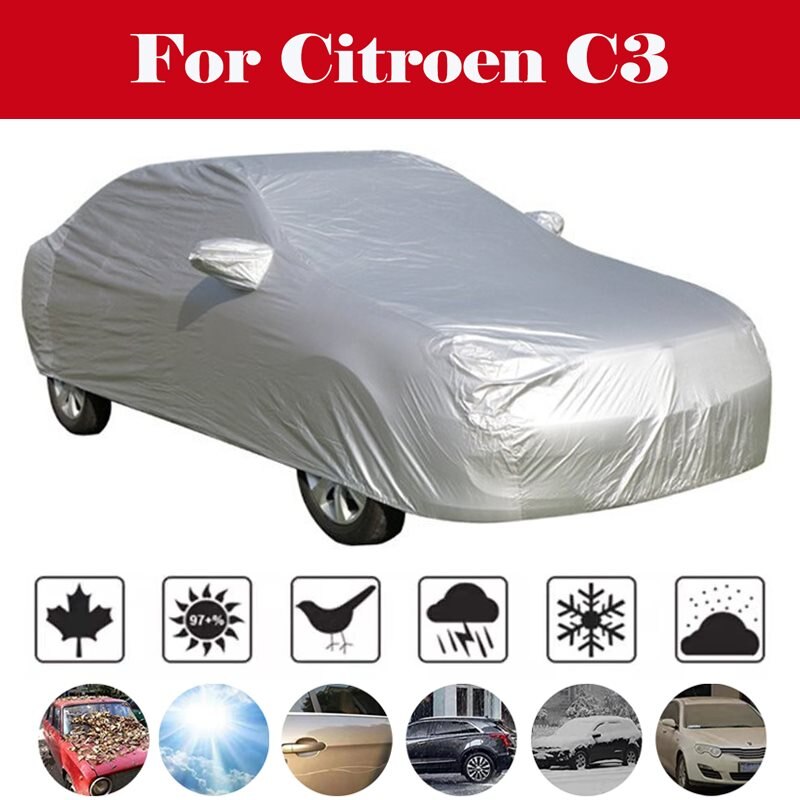 Auto Suv Sedan Indoor Outdoor Full Car Cover Zon Uv Sneeuw Dust Regenbestendig Bescherming Voor Citroen C3