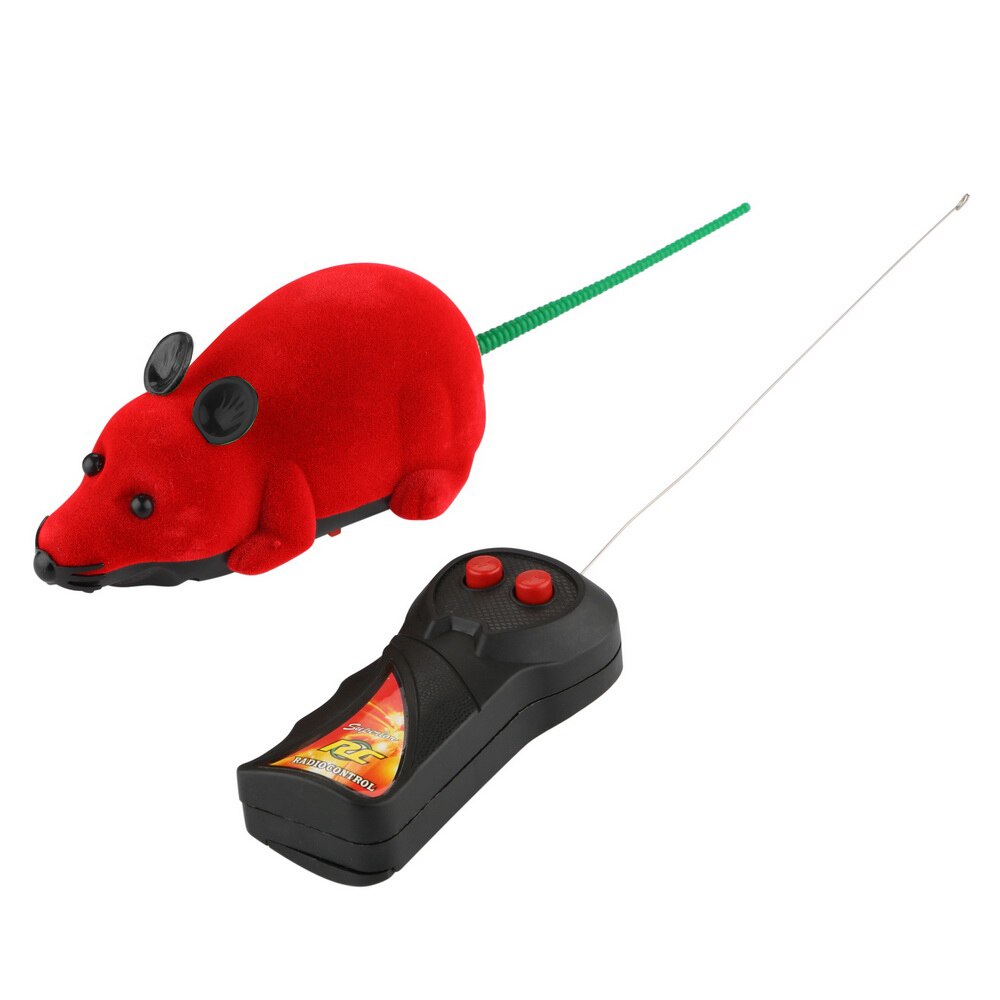 Ratón eléctrico simulado con Control remoto, inalámbrico, para gatos, suministro para mascotas, Juguetes Divertidos para jugar: Rojo
