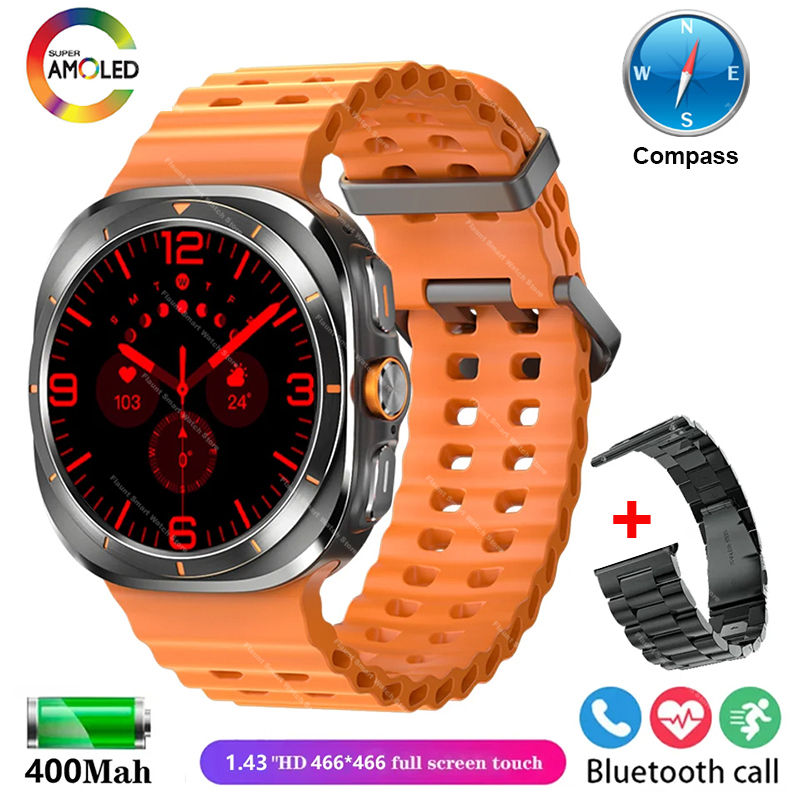 2025New Orologio originale Ultra Smartwatch 47mm AMOLED ChatGPT GPS NFC Bussola IP68 Orologio impermeabile Chiamata Bluetooth Smart Watch da uomo: Rosa
