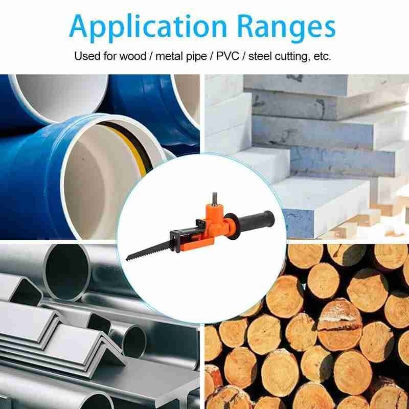 1 Set Reciprocating Saw Attachment Adapter Change Electric Drill Into Reciprocating Saw For Wood Metal Cutting