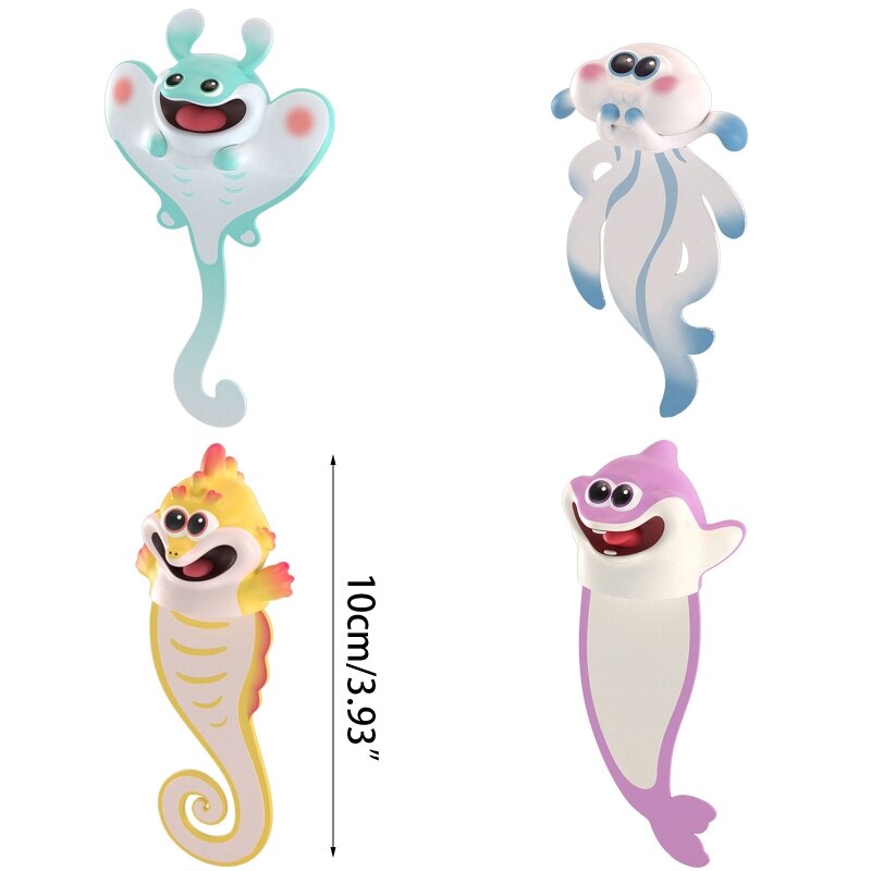 B36C 3D Cartoon Animal Bookmark Wacky Squashed Book Mark for Office School Library