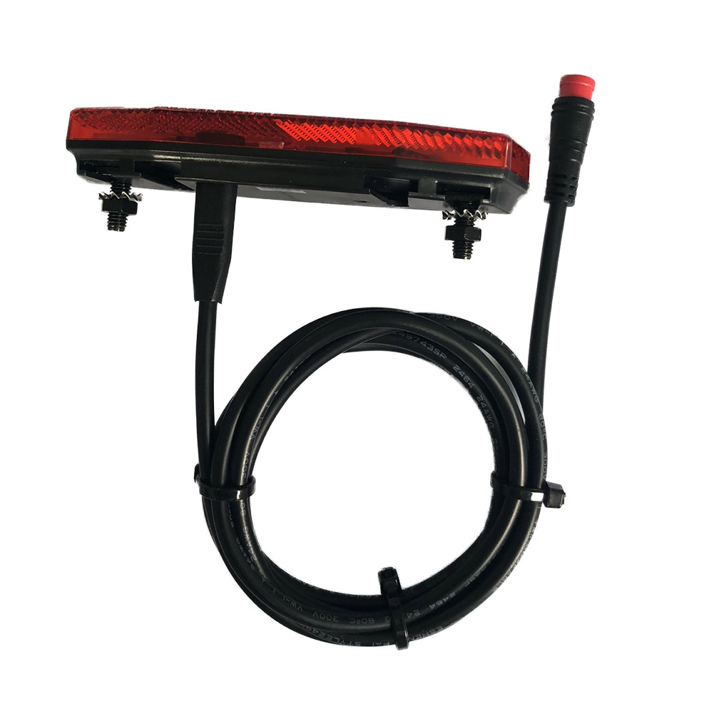 Luz trasera de bicicleta eléctrica de 36V/48V/luz trasera LED de advertencia de seguridad lámpara trasera SM conector impermeable para patinete eléctrico luz de longitud de Cable de 120cm