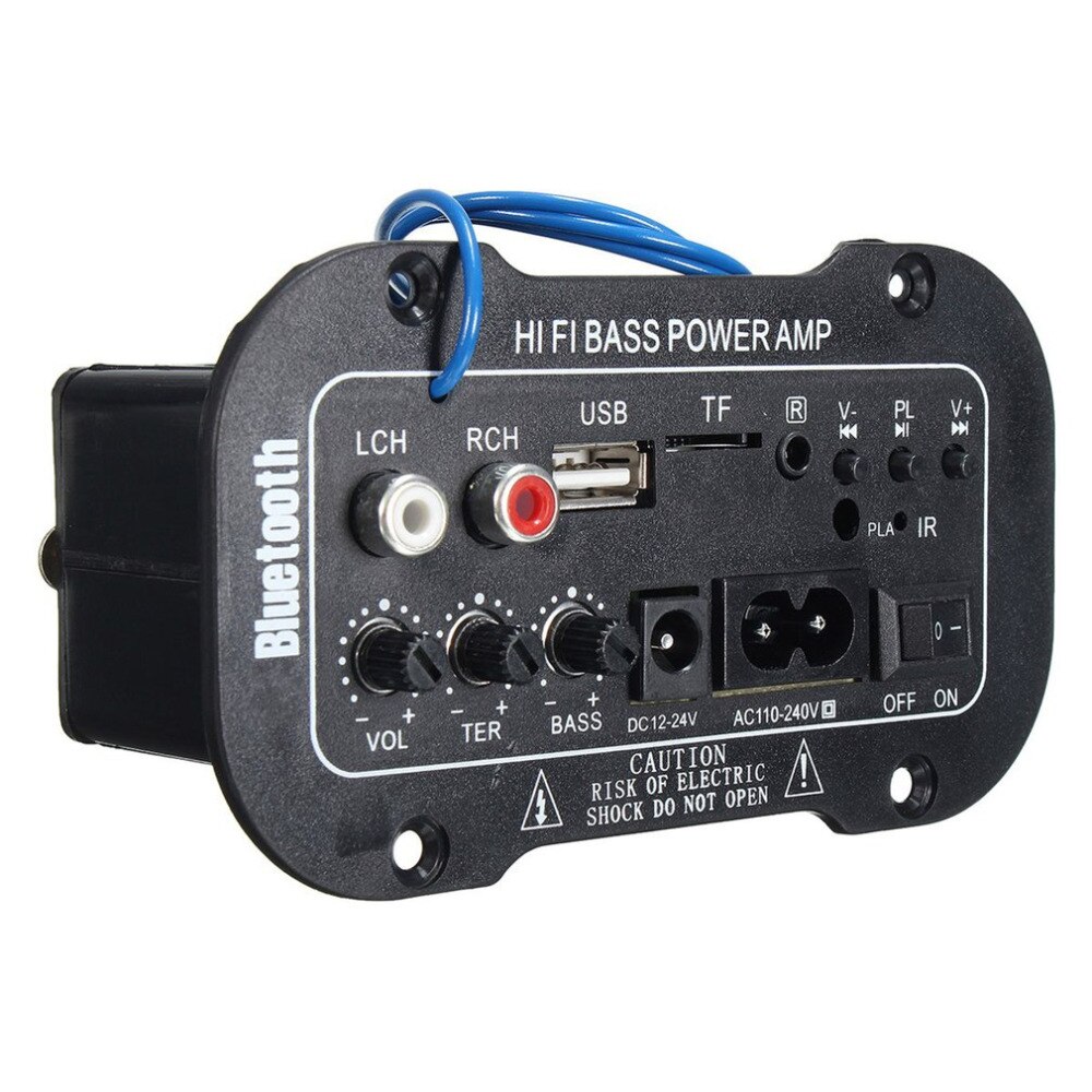 1 sett bil bluetooth forsterker hifi bass effektforsterker stereo digital forsterker usb tf fjernkontroll for bil tilbehør