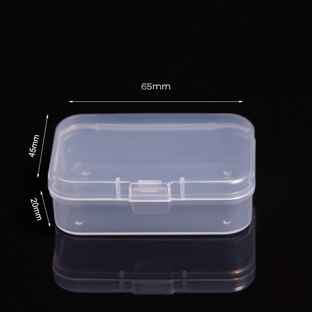 Firkantede æsker mini klar plast smykker opbevaring etui container emballage æske til øreringe ringe perler samle småting: Sort