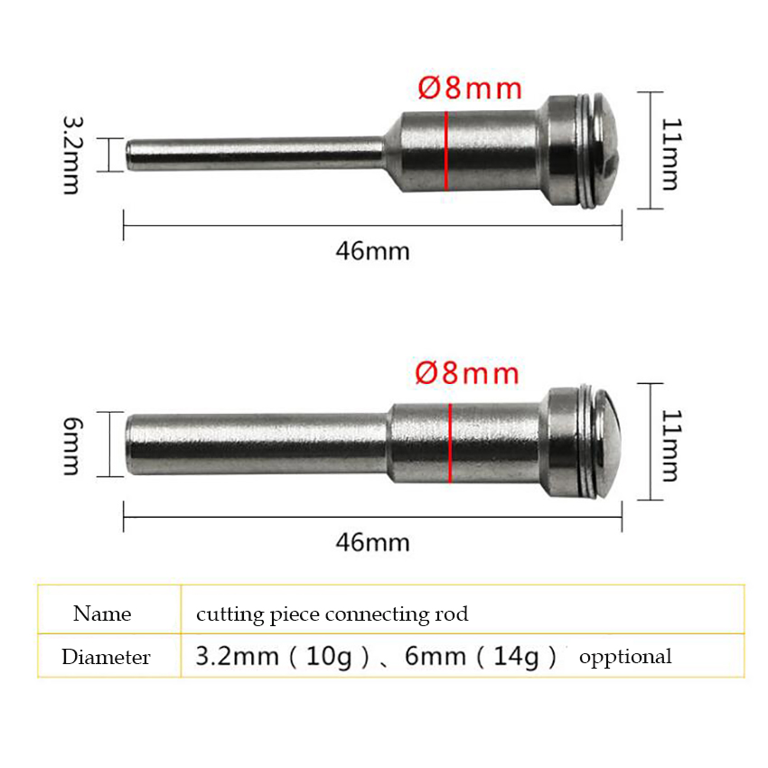 3.2mm/6mm Rotary Tool Circular Saw Blades Cutting Discs Mandrel for Dremel Rotary Accessory High-Speed Steel Extension Rod, дорн