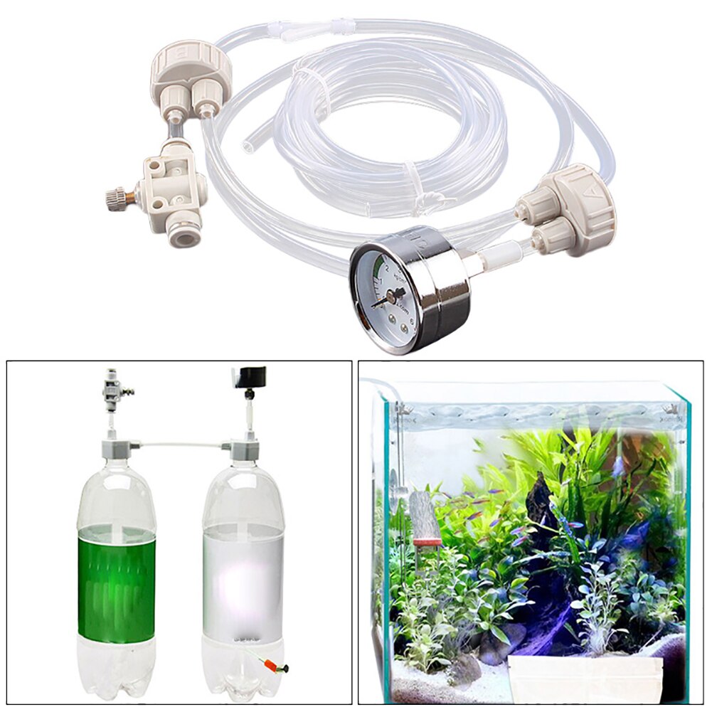 Aquatic Homemade Carbon Dioxide Generator Plant Fish Aquarium System Kit With Pressure Air Flow Adjustment Water CO2 Generator