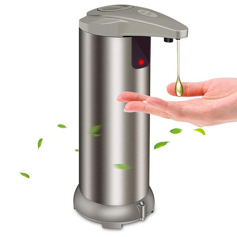 Automatische Zeepdispenser-Pressless Zeepdispenser Met Waterdichte Base, Infrarood Motion Sensor Rvs Schotel Vloeibare Fre