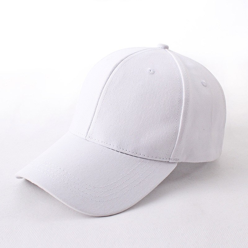 Women Hat Baseball Cap Men Solid Color Hats Casual Unisex Print Embroidery Cotton Snapback Tennis Caps: white