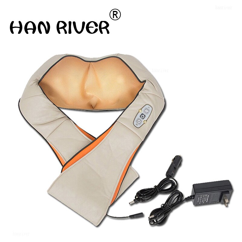 Electrical Neck Shoulder Back Body Massager Shiatsu Kneading Massage Pillow with Infrared Heating Car Home