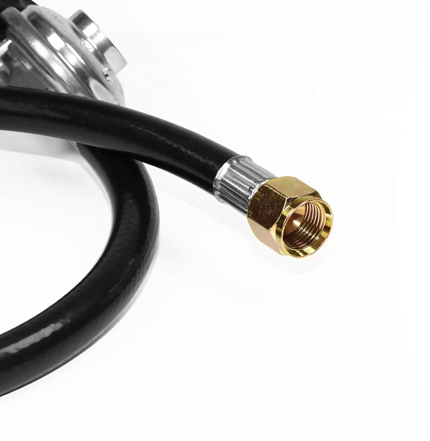 LPG Gas Regulator Hose - 2 Foot 24" Low Pressure Hose with Low Pressure Right Angle Inlet Regulator Assembly
