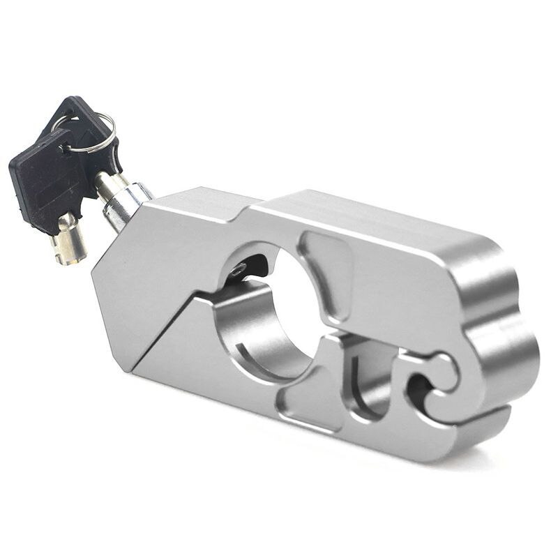 Aluminum Alloy Bike Lock Bicycle Handlebar Lock Motorcycle Anti-Theft Lock Safety Theft Protection Locks MTB Bike Accessories: Light Grey