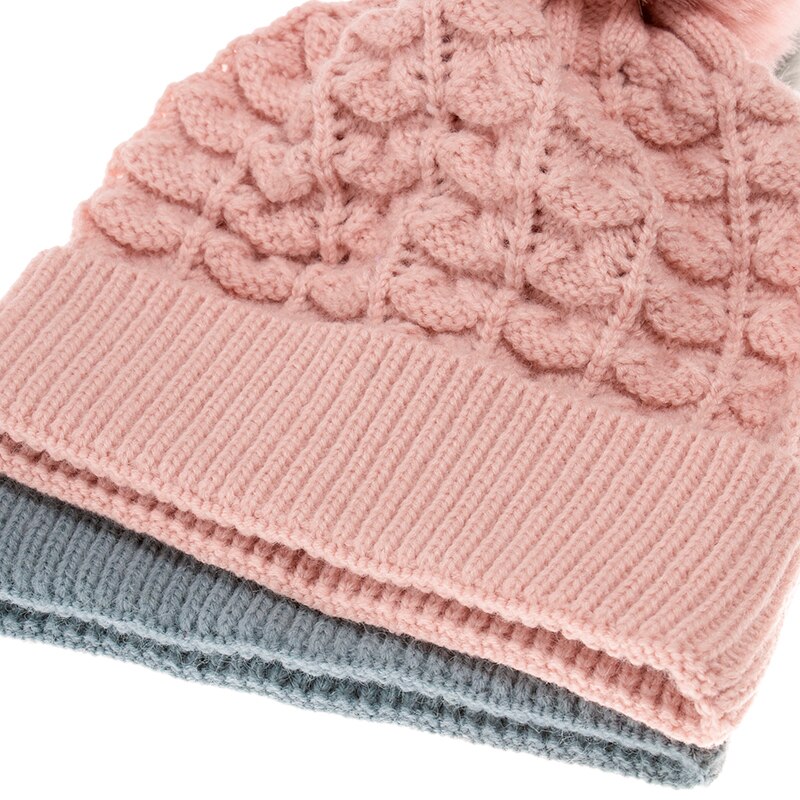 FOXMOTHER-gorrito a cuadros liso para mujer, gorra tejida, color negro, rosa, gris, amarillo, para invierno