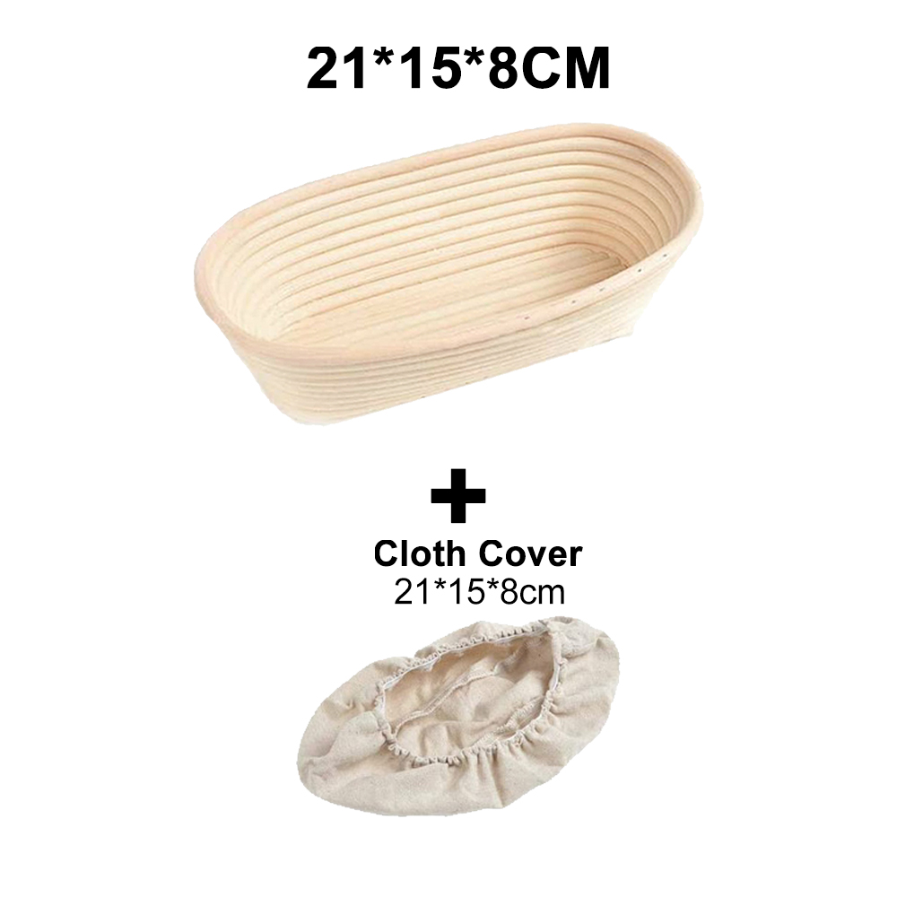 Rattan Banneton Bread Proofing Proving Baskets Set Round /Oval Natural Rattan Fermentation Basket Dough Wicker Rattan DIY Tool: 21X15X8CM