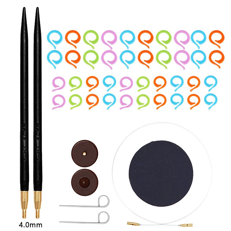 Nonvor Skc Set 60Cm Verbindingslijn Multi-Size Sandelhout Naalden Rondbreinaalden Trui Breien Tools Accessoires: 4.0mm