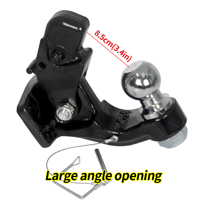 8Ton 17600lbs Heavy forged trailer hook With a 50mm or 2inch ball head and a load of 7700lb trailer towing device
