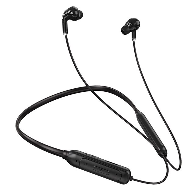 Bluetooth Koptelefoon Draadloze Nekband Koptelefoon Met Mic Ondersteunt Geheugenkaart (64G) 8H Muziek Tijd Voor Gym Sport: Black