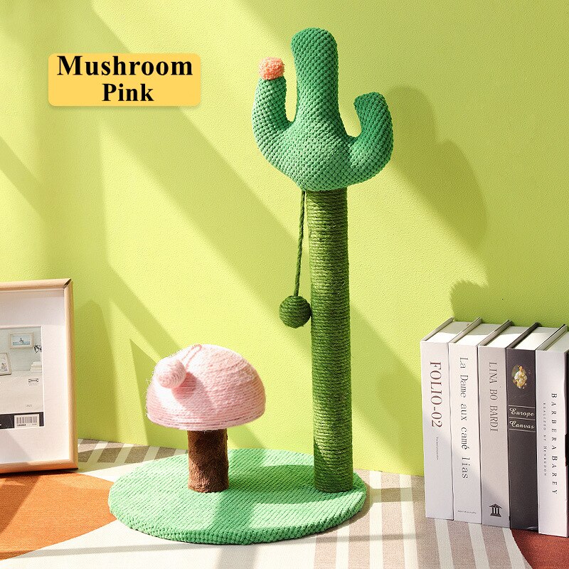 Cactus Kat Krabpaal Met Sisal Touw Kat Scratcher Cactus Voor Katten Scratch Kitten Speelgoed Kat Nest Tree Huis Meubels shelve: Mushroom Pink